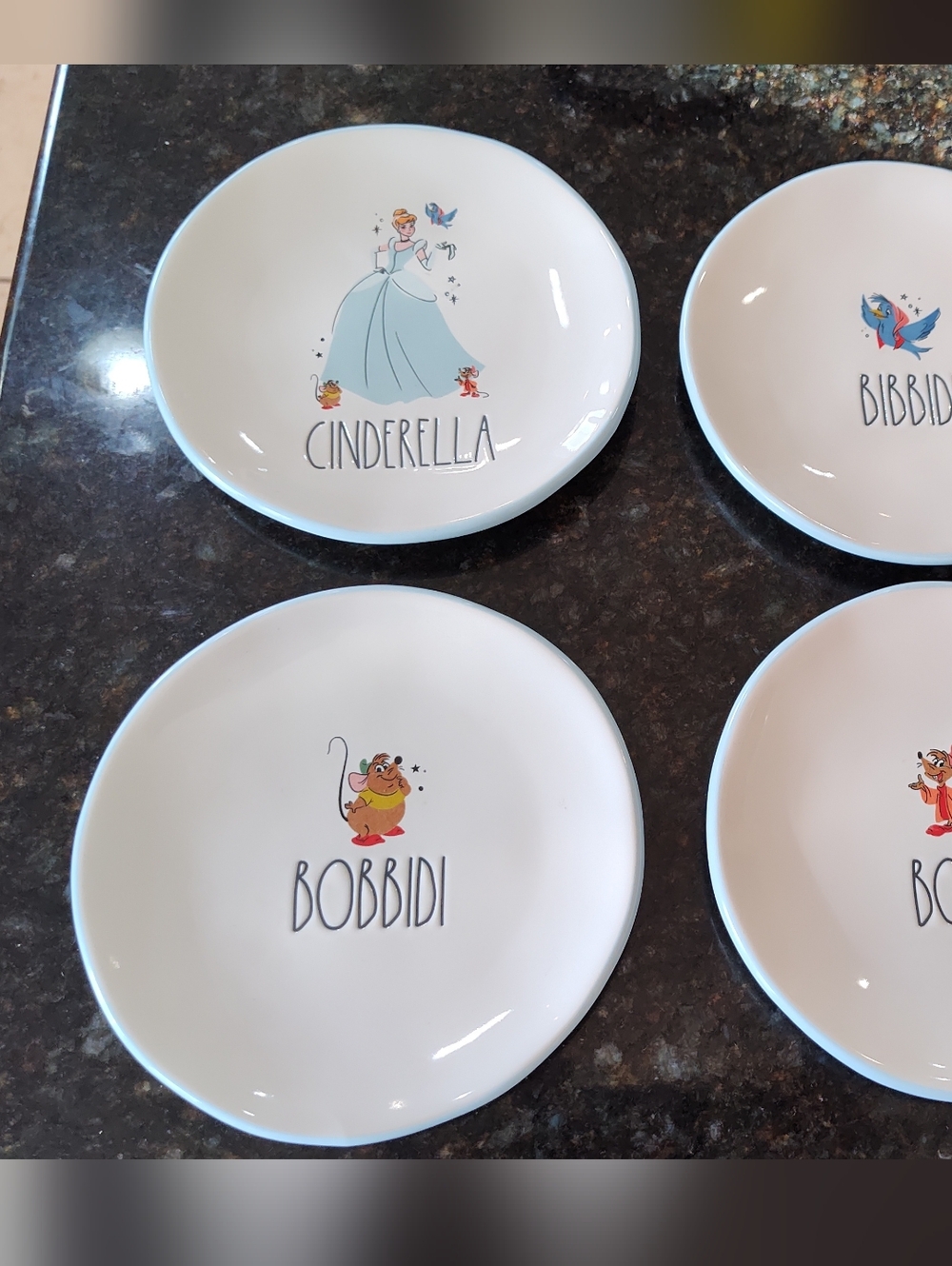 Disney Cinderella Princess Dessert Plate Set Of 4 Rae Dunn Artisan Collection 6”